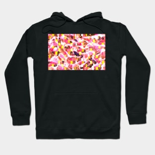 Abstract Coral Red-Orange-Pink Tones Glitch Pattern Hoodie